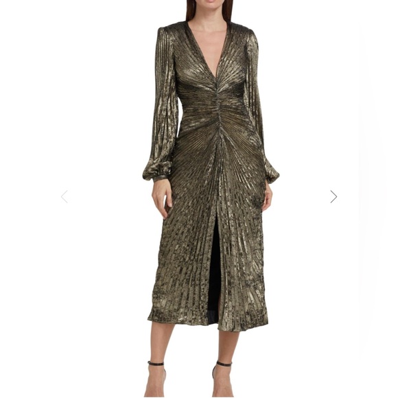 Badgley Mischka Dresses & Skirts - Badgley Mischka Gold Long Sleeve Dress